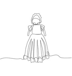 Baby Dress And Christening Cap One Line Art