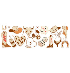 Cowboy Set Hand Draw Wild West Clip Art With Hat