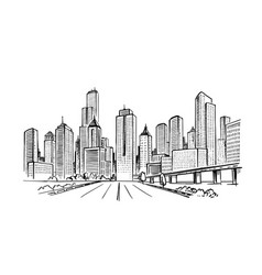 City Cityscape Skyline Sketch Modern Urban