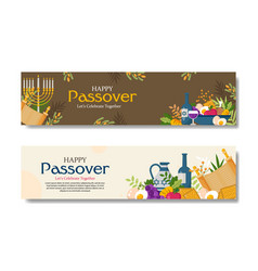 Happy Passover Horizontal Banner Collection