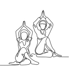 Two Women Doing Exercise In Yoga Pose