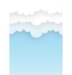 Blue Aky And Cloud Background Paper Cut Style