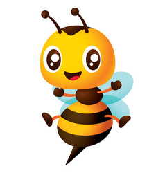 Cartoon Cute Bee Character Open Arms And Legs Wide