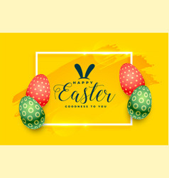 Easter Festival Card In Yellow Background