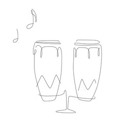 Line Art Percussion With Notes Music