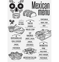 Menu Mexican Restaurant Template Placemat