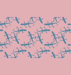 Seamless Pattern With Gecko Lizards Endless