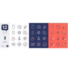 Set Of 3d Chart User Idea And Service Line Icons