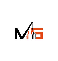 Letters Ms Real Estate Construction Logo