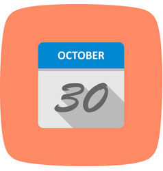 October 30th Date On A Single Day Calendar