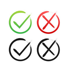 Tick And Cross Signs Green Checkmark Ok And Red X