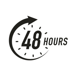 48 Hours Timer Symbol Black Color