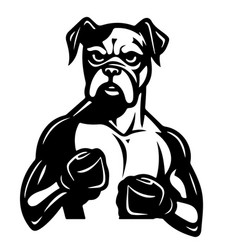 Boxer Dog In Boxing Gloves Hand Drawn Sketch