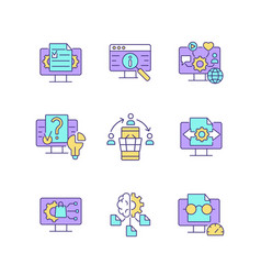 Digital Literacy Skills Rgb Color Icons Set