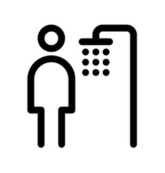 Men Shower Room Line Icon