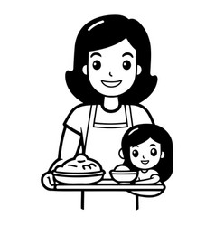 Mother And Daughter Cooking Together In Flat