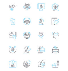 Virtual Nerking Linear Icons Set Engagement