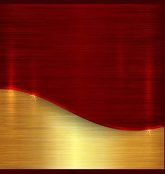 abstract cherry red and gold metallic background vector image