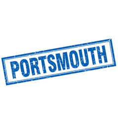 Portsmouth Blue Square Grunge Stamp On White