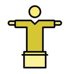 Rio Jesus Statue Icon Color Outline