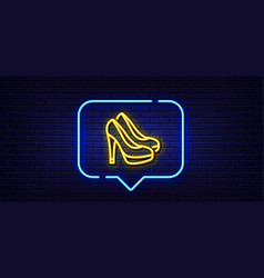 Women Shoes Line Icon Female Footwear Sign Neon