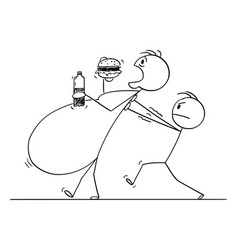 Cartoon Morbid Obese Or Fat Man Eating