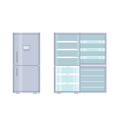 Fridge Open And Closed Refrigerator With Freezer