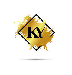 Gold Ky Logo Symbol Art Design