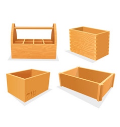 Set Wooden Boxes Empty Cases Or Toolbox