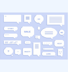 Set Of Pixel Speech Bubble Stickers