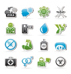 Zika Virus Pandemic Icons