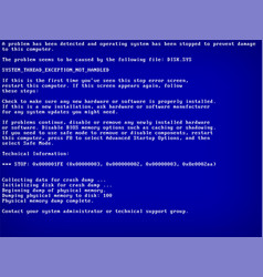 Blue Screen Death Bsod System Crash Error