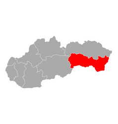 Map Kosicky Kraj In Slovakia