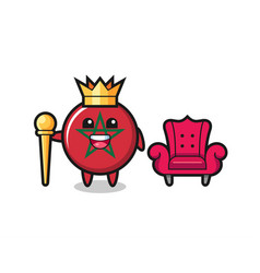 Mascot Cartoon Of Morocco Flag As A King