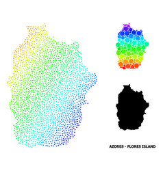 Mesh Polygonal Map Azores - Flores Island