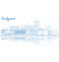 Outline Bridgeport Connecticut City Skyline