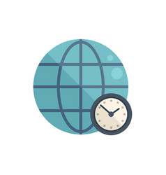 Global Flexible Time Icon Flat Office