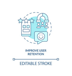 Improve User Retention Turquoise Concept Icon