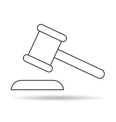 Judge Hammer Icon Shadow Law Auction Symbol Gavel