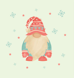 Little Cute Christmas Gnome In A Red Hat