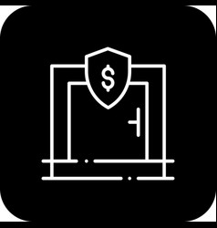 Safe Finance Icon With Black Filled Line Style