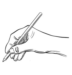 Sketch Hand Holding Ball Pen