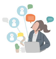 Business People Making Connection To Social