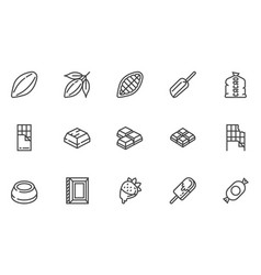 Cacao And Chocolate Line Icons Set