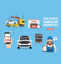 Car Service Computer Diagnostics Concept