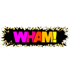 Wham Rainbow Text On Black Explosion Background