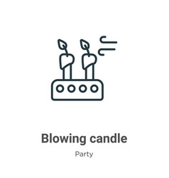 Blowing Candle Outline Icon Thin Line Black