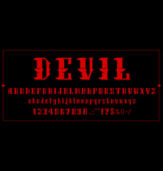 Devil Font Demon Typeface Bloody Red Evil Letters