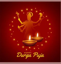 Hindu Religious Durga Pooja Festival Greeting