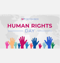 Human Rights Day Red Background Banner With Hands